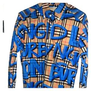 Authentic Men’s Burberry Vintage Graffiti Shirt